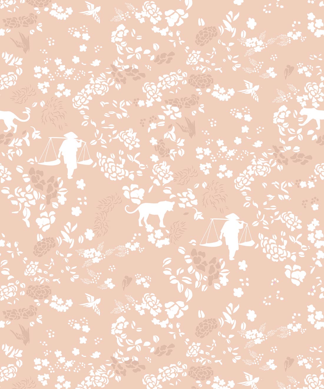Vintage Floral Wallpaper, Spanish Villa