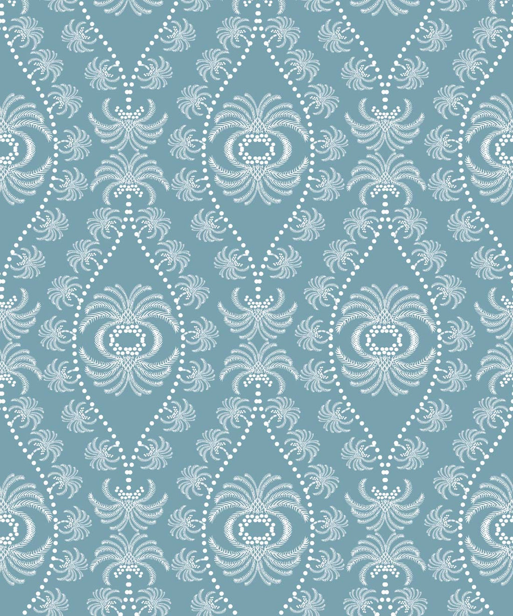 Palm Wallpaper, Bosco Blue