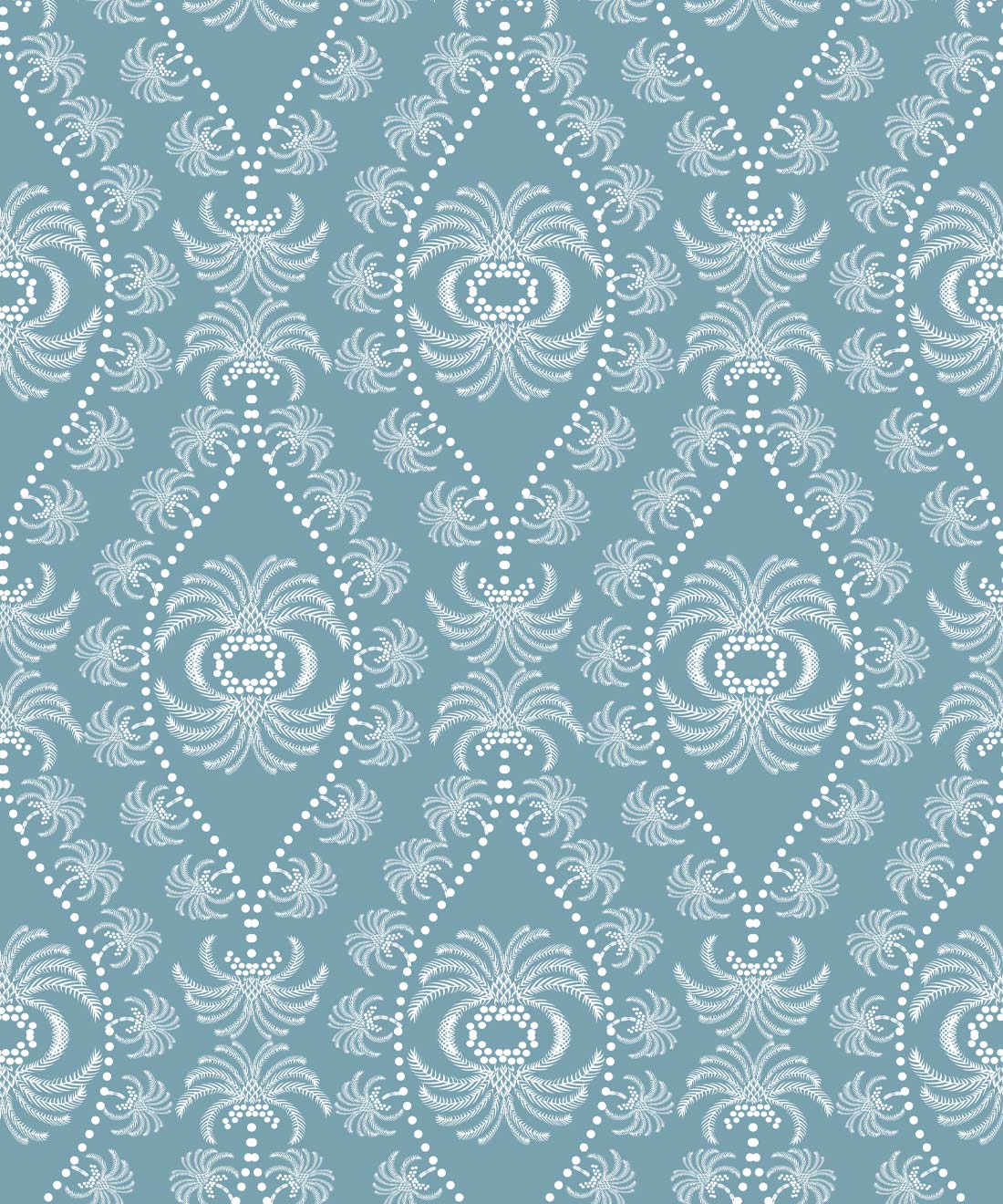 Palm Wallpaper, Bosco Blue