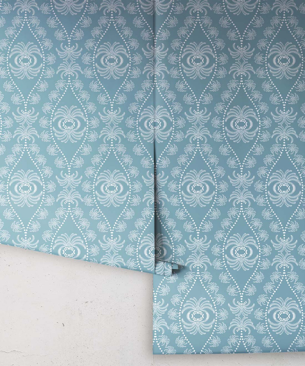 Palm Wallpaper, Bosco Blue