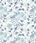 Peonies & Peacocks Wallpaper, Bosco Blue