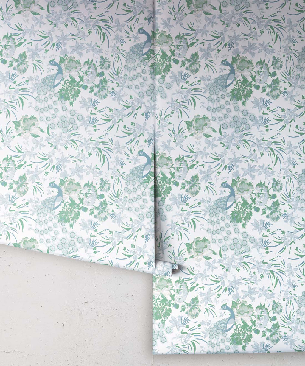 Peonies & Peacocks Wallpaper, Dynasty