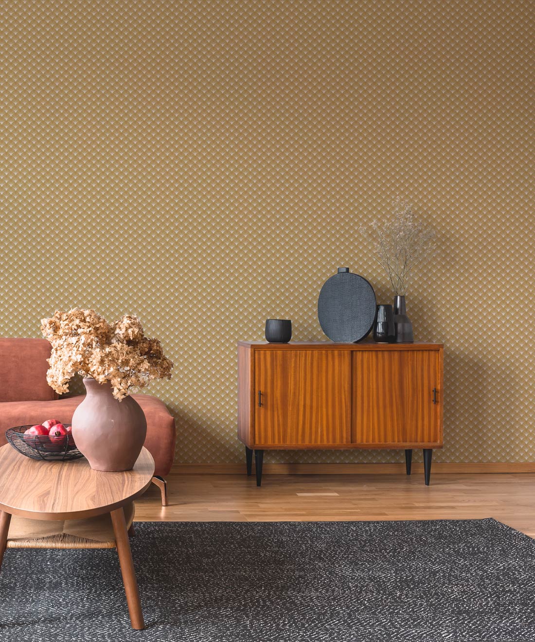 Scallop Wallpaper, Antique Moss