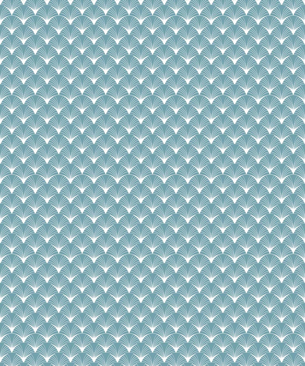 Scallop Wallpaper, Bosco Blue