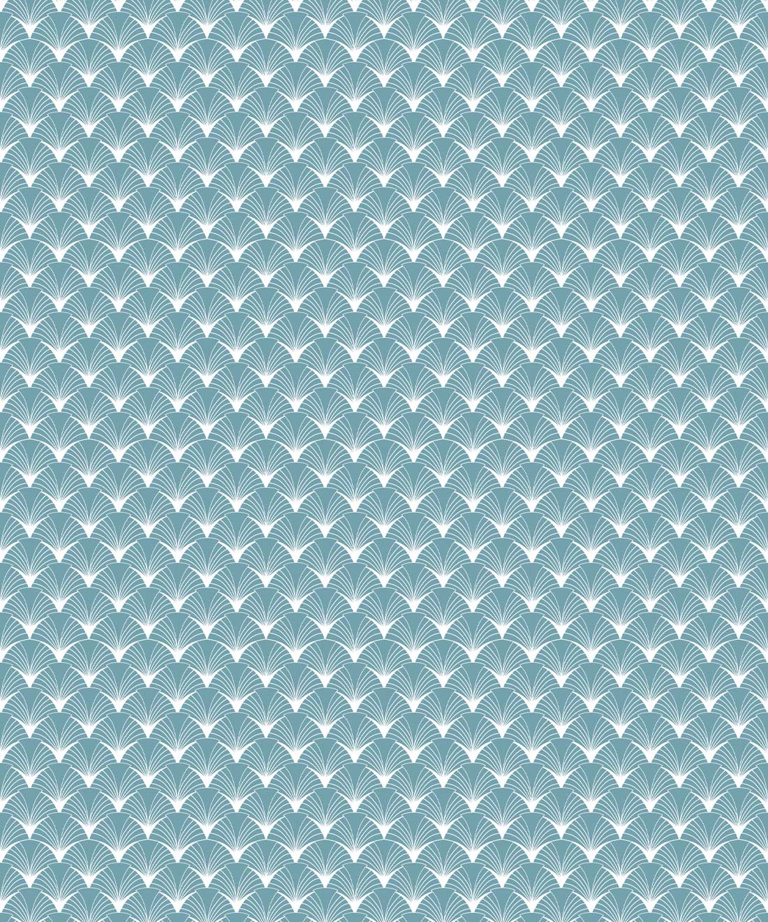 Scallop Wallpaper, Bosco Blue