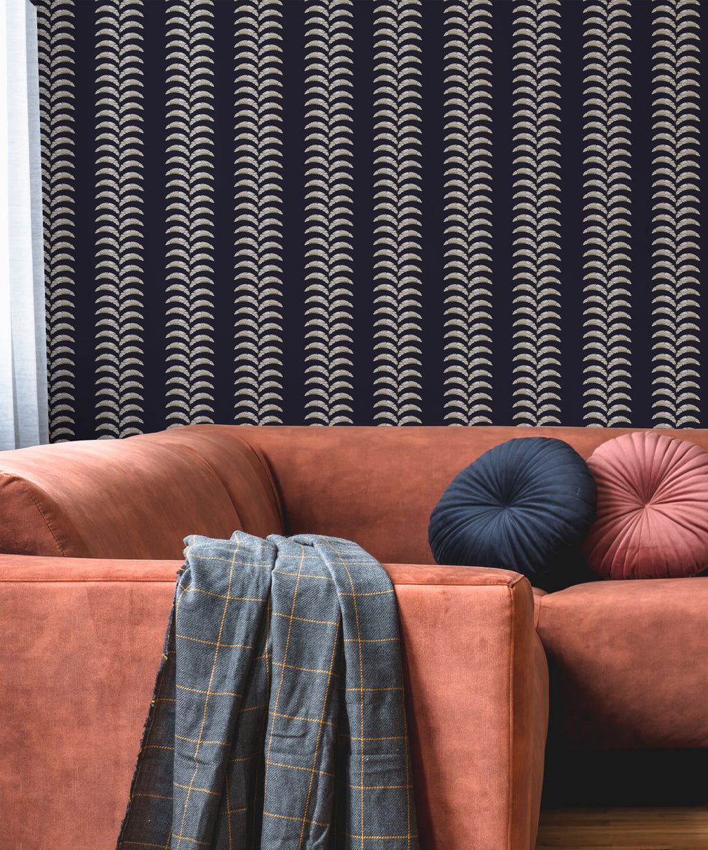 Travelling Vine Wallpaper, Indigo