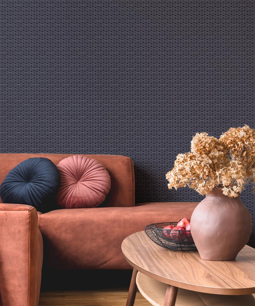 Triangles Wallpaper, Indigo