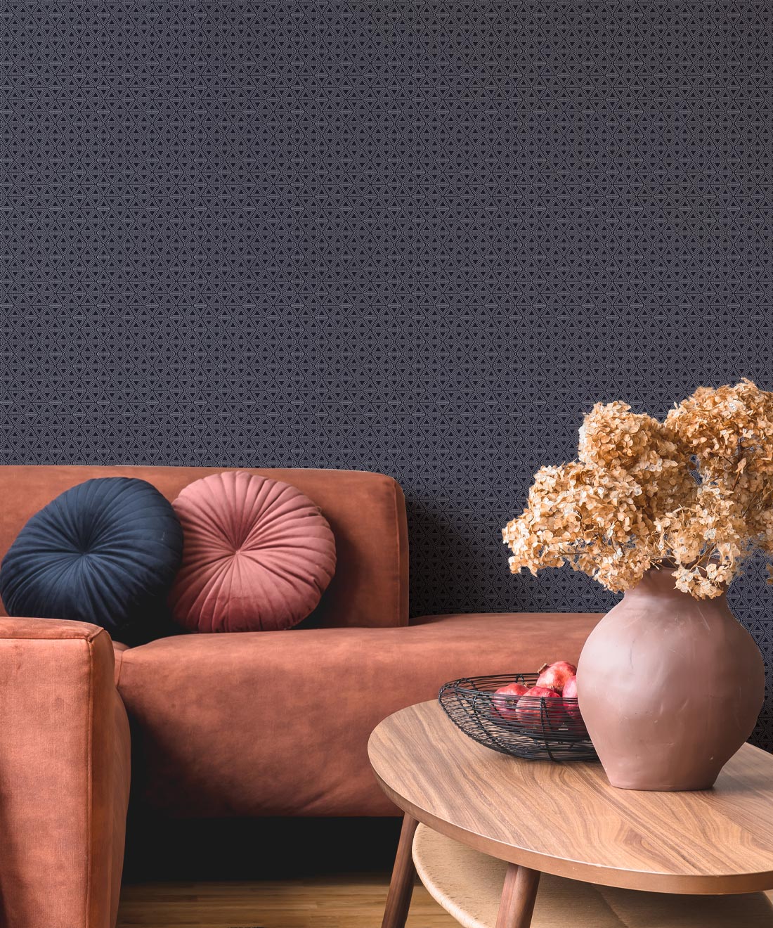 Triangles Wallpaper, Indigo