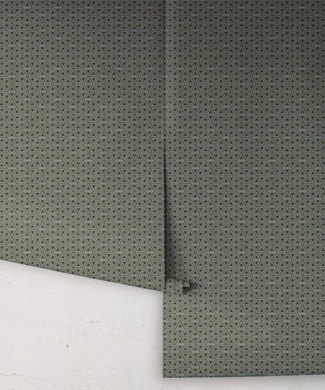 Triangles Wallpaper, Ivy Green