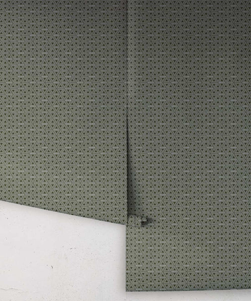 Triangles Wallpaper, Ivy Green