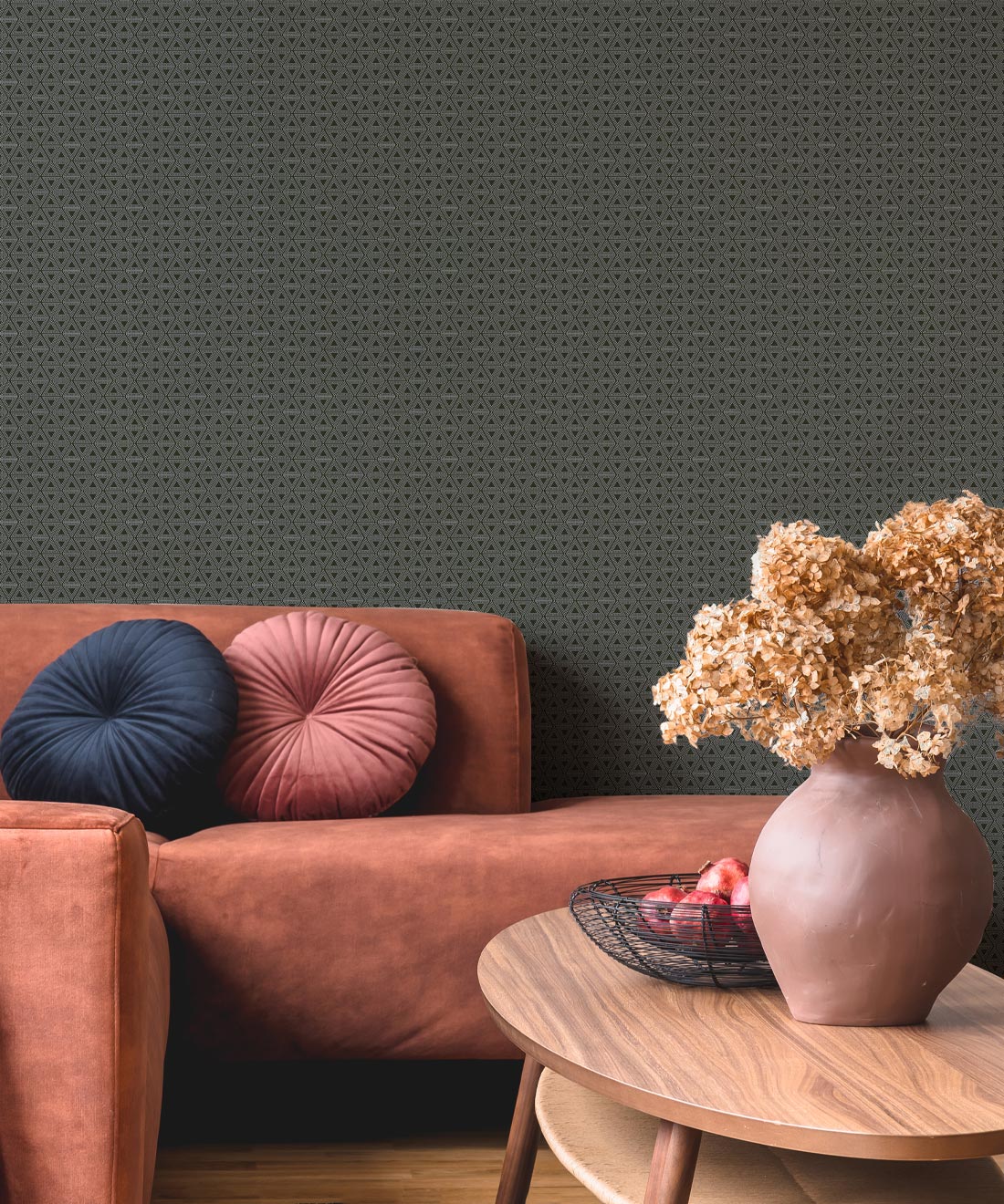 Triangles Wallpaper, Ivy Green