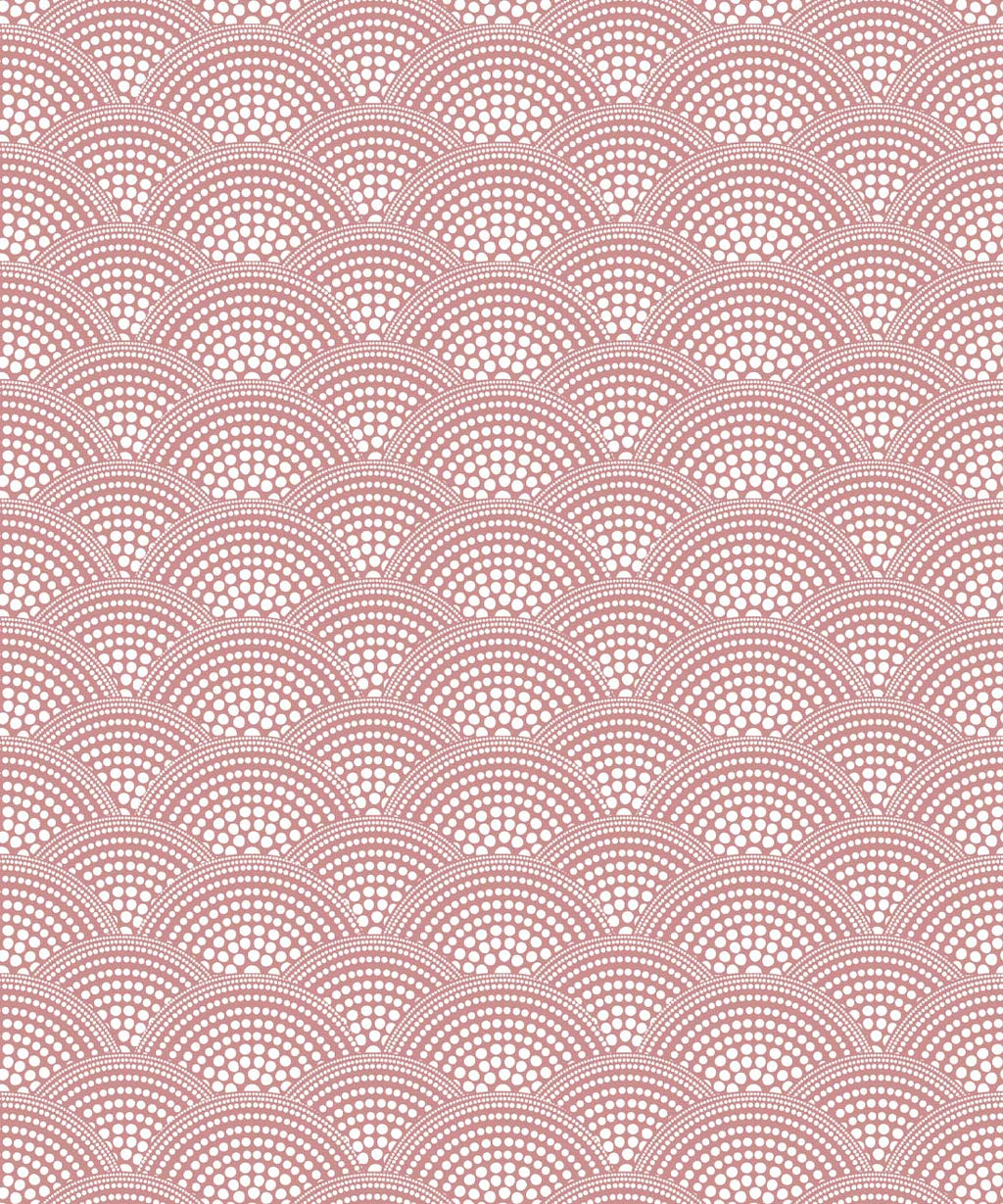 Dot Scallop Wallpaper, Cherry Blossom