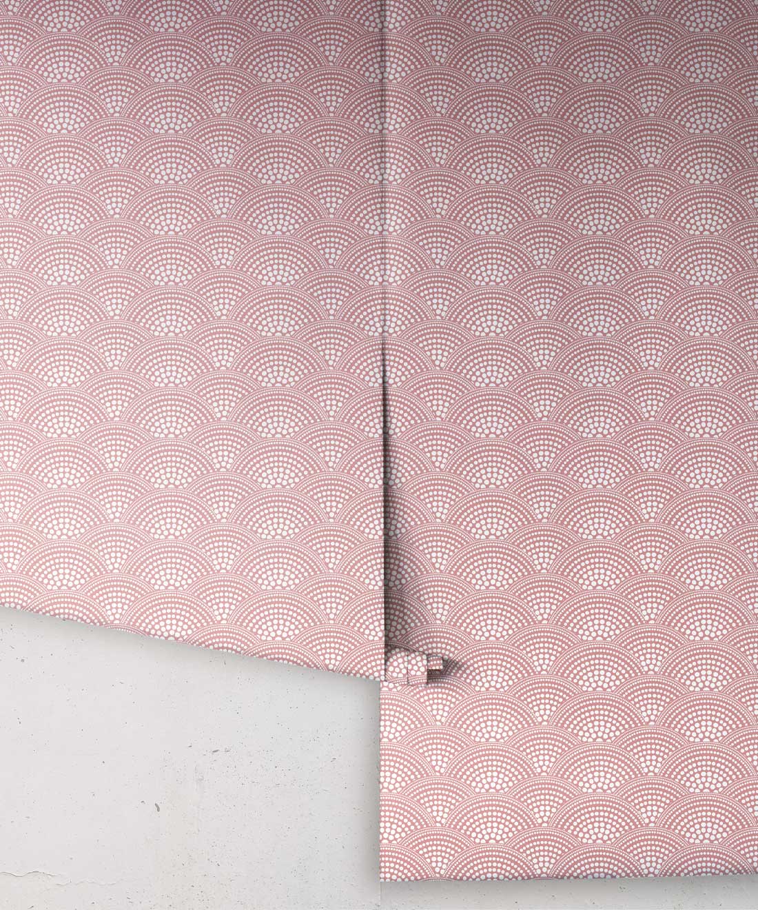 Dot Scallop Wallpaper, Cherry Blossom