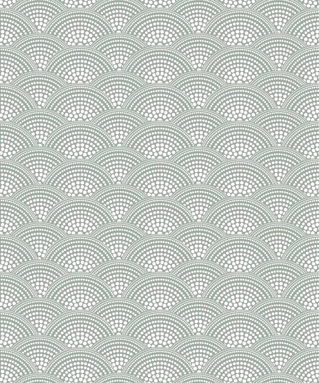 Dot Scallop Wallpaper, Olive Grove