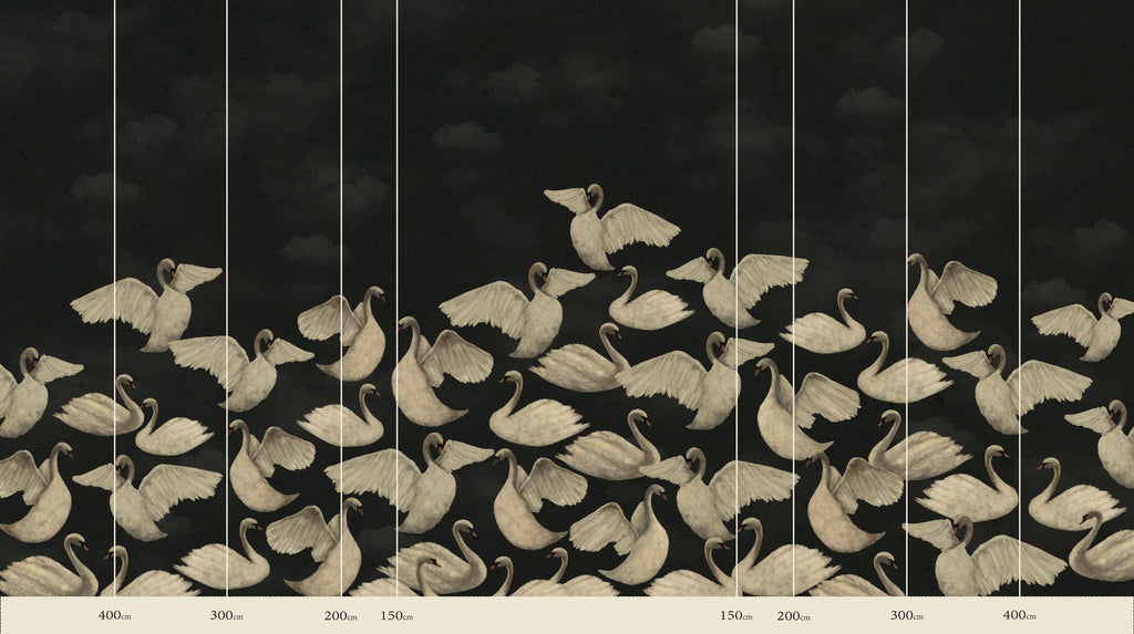 Night Swans - Charcoal