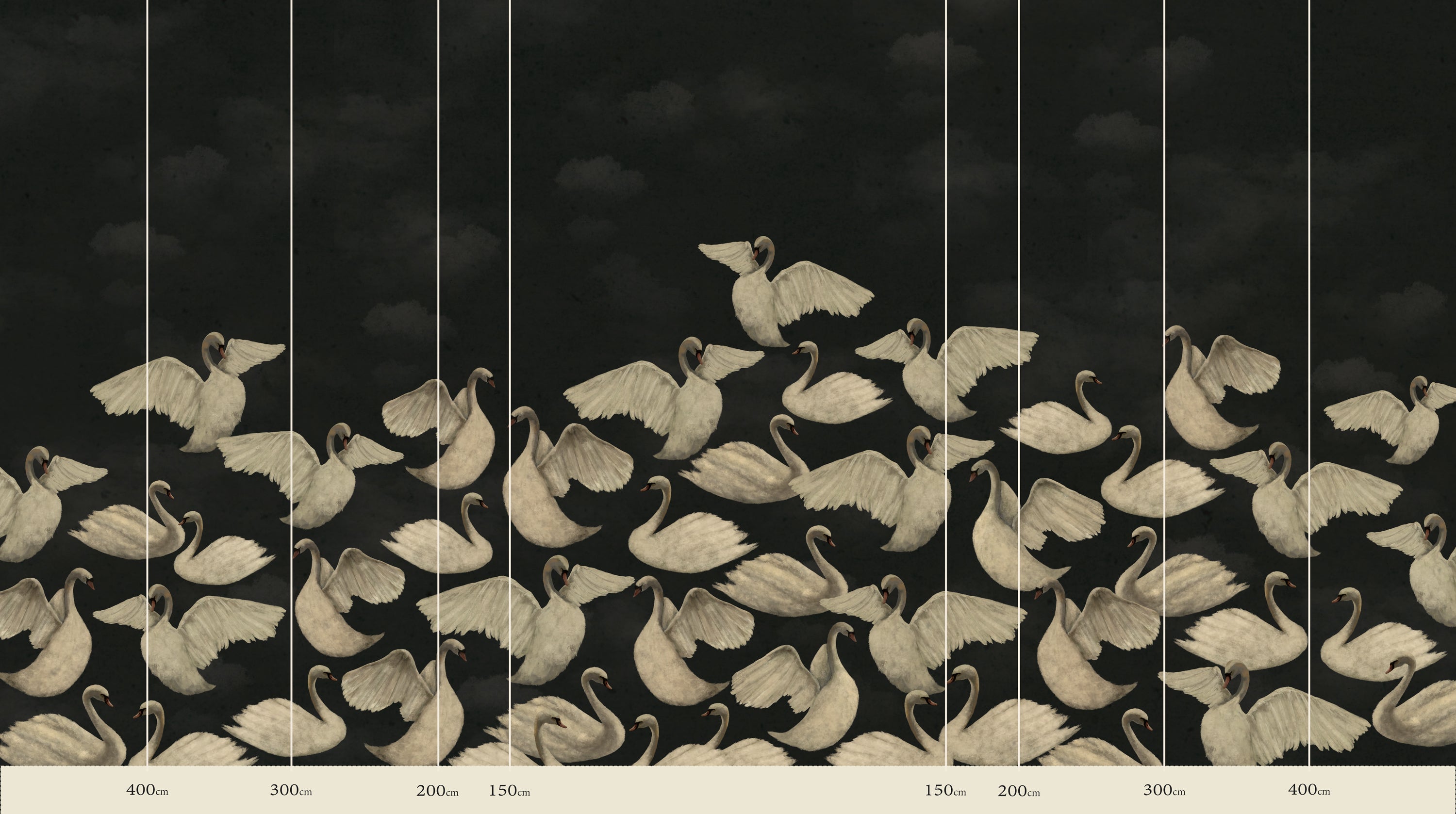 Night Swans - Charcoal