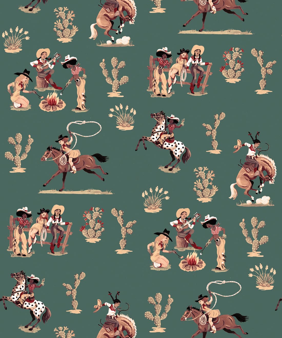 Cliftonville Cowgirls Wallpaper, Mirage