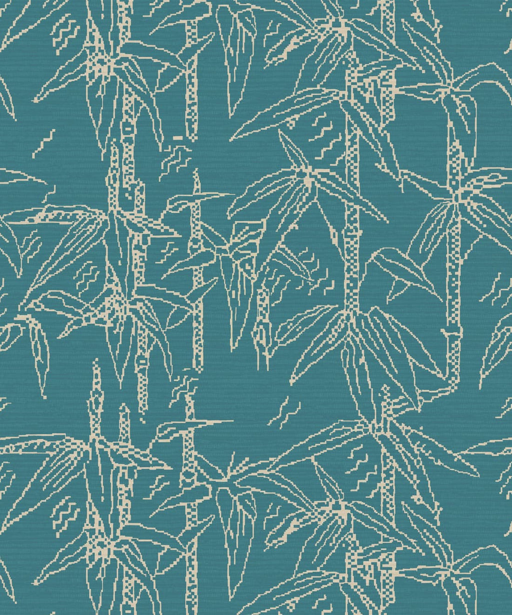 Bamboo Stitch Wallpaper, Cerulean