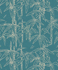 Bamboo Stitch Wallpaper, Cerulean