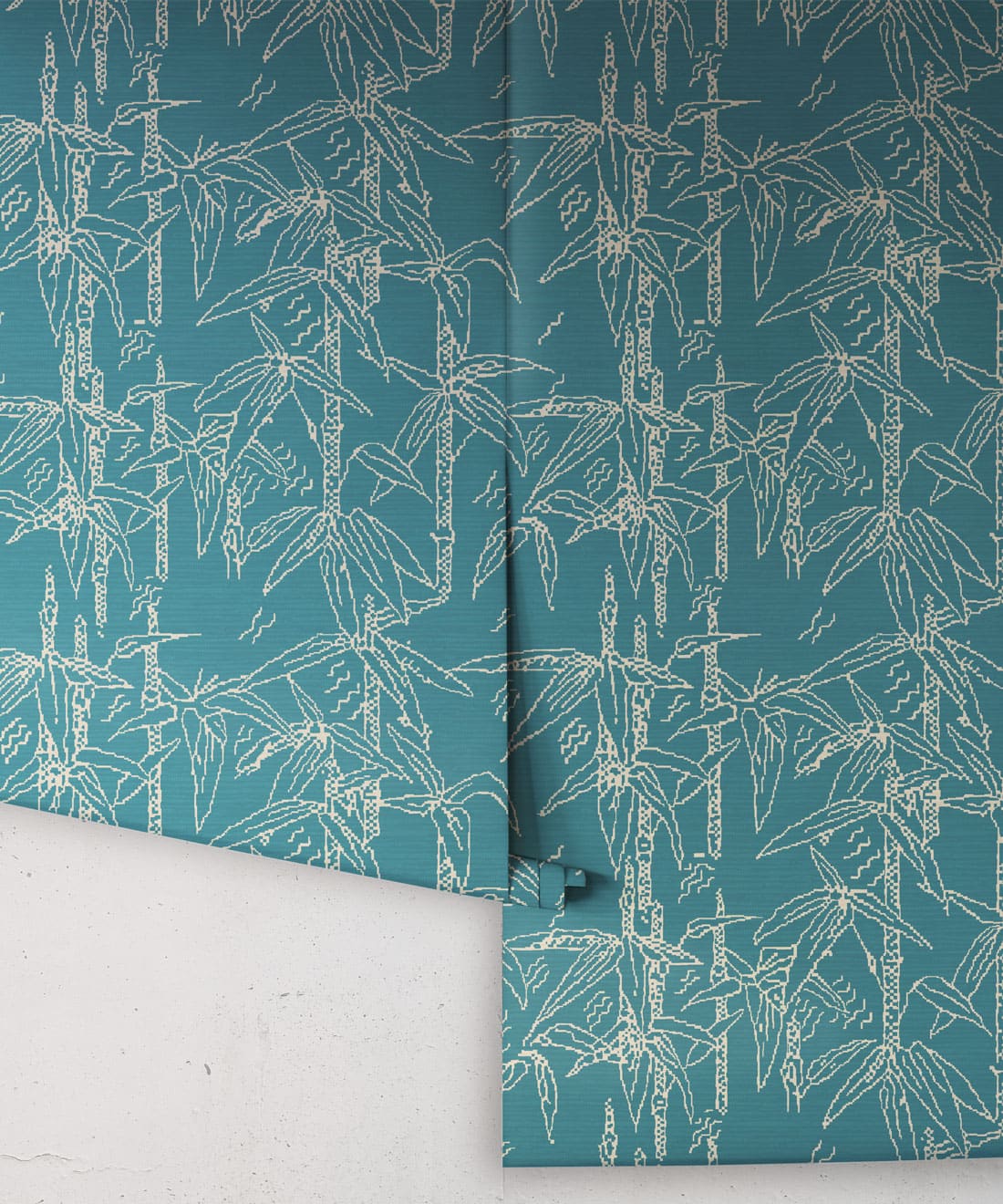 Bamboo Stitch Wallpaper, Cerulean