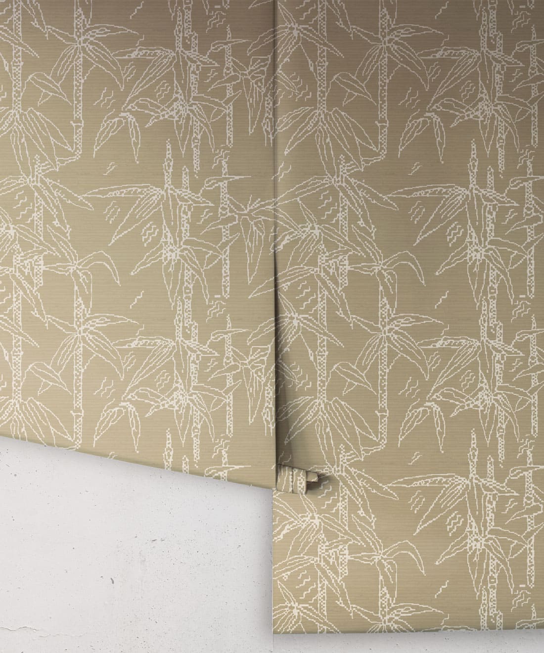 Bamboo Stitch Wallpaper, Sepia