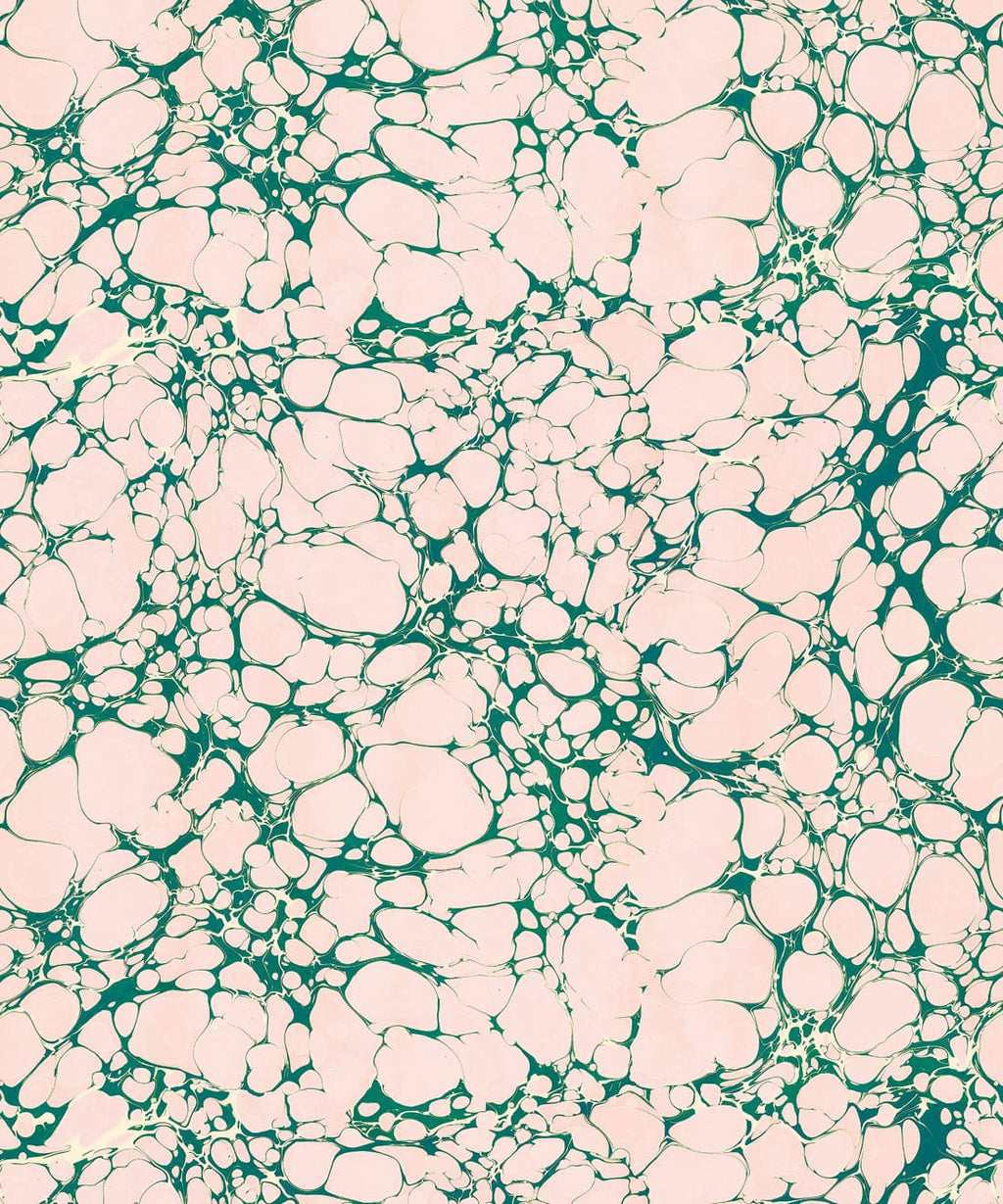 Margate Marble Wallpaper, Emerald Pinky