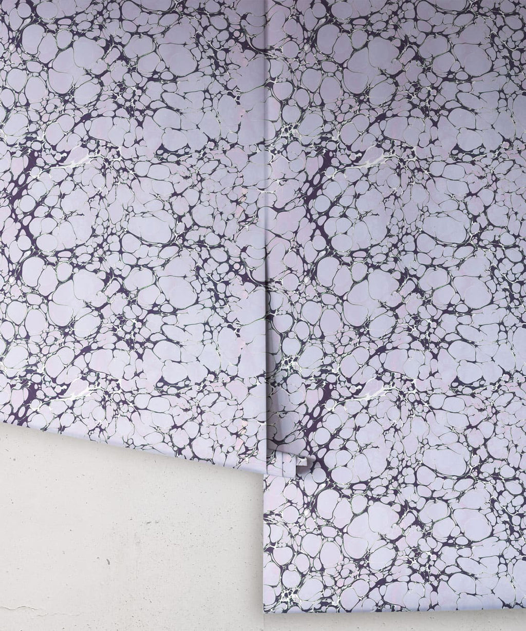 Margate Marble Wallpaper, Midnight Lavender