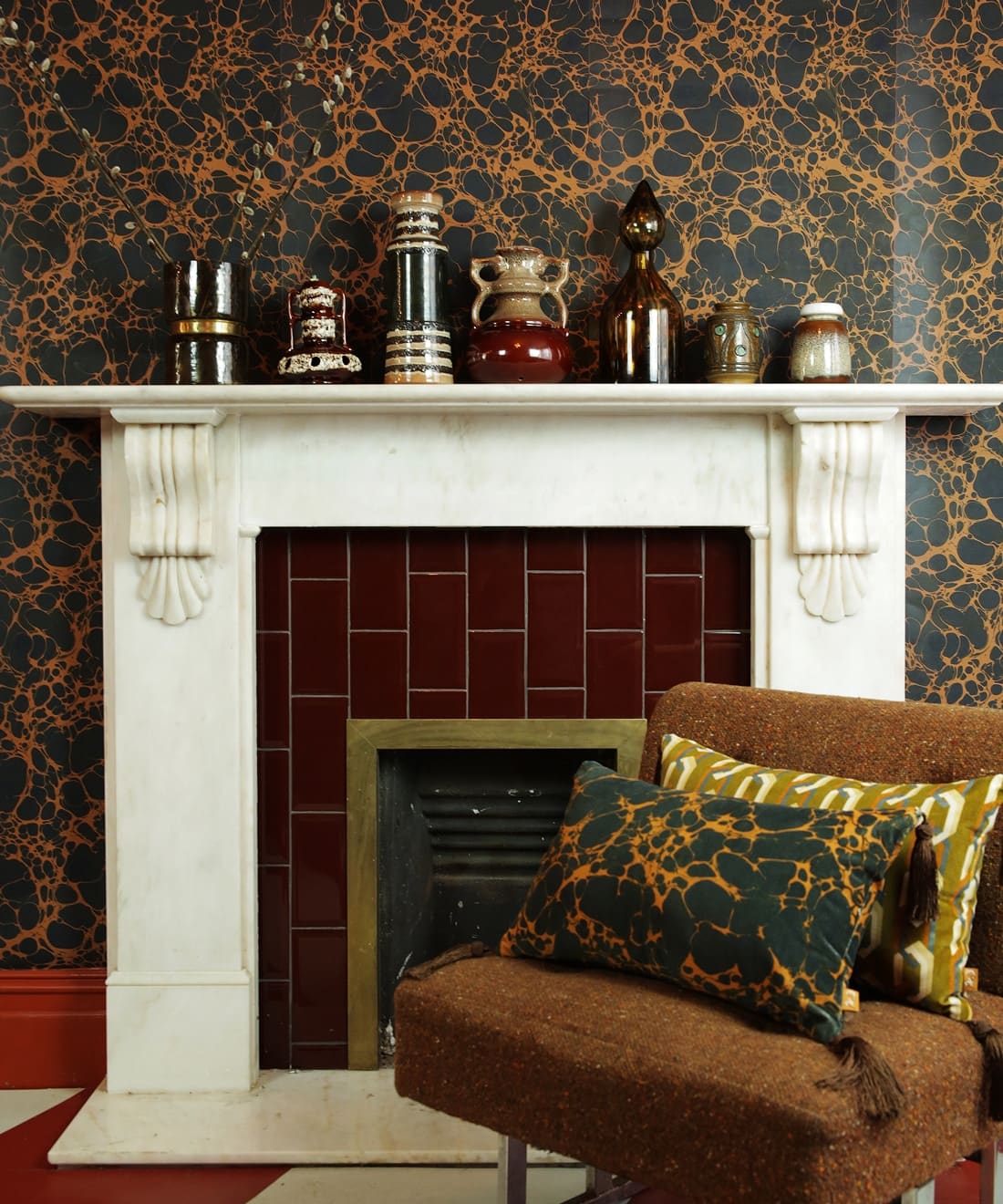 Margate Marble Wallpaper, Tobacco