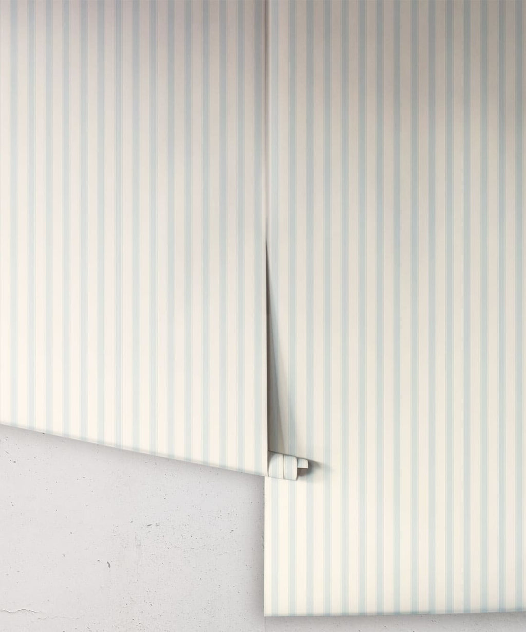 Nanny’s Stripe Wallpaper, Bluebell