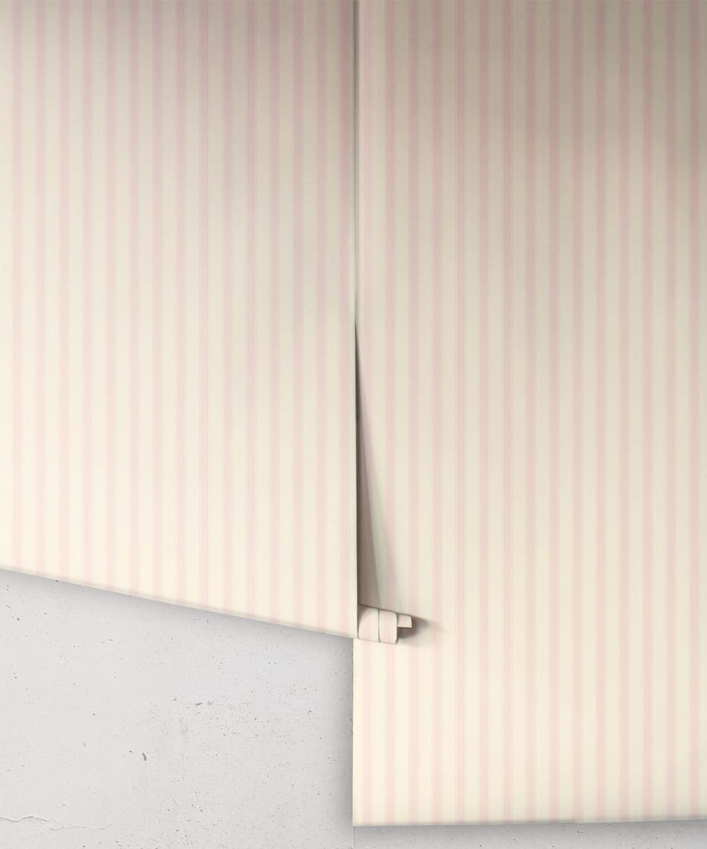 Nanny’s Stripe Wallpaper, Rose