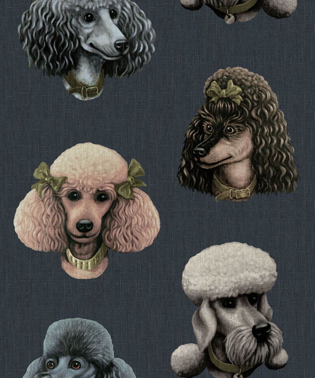 Poodle Parlour Wallpaper, Midnight