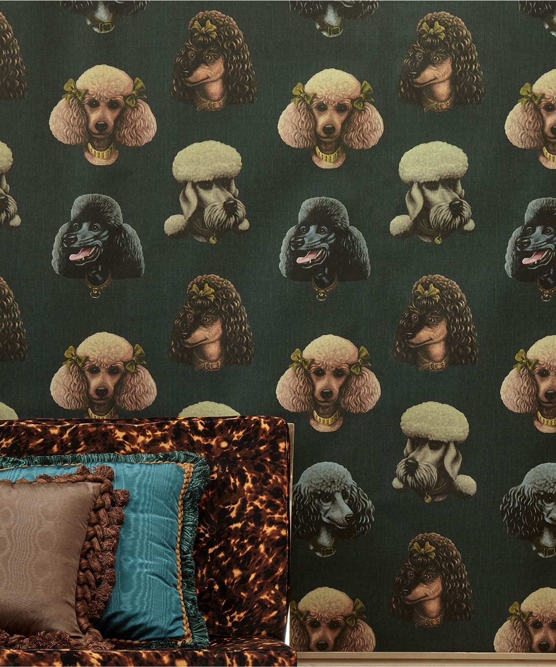 Poodle Parlour Wallpaper, Midnight
