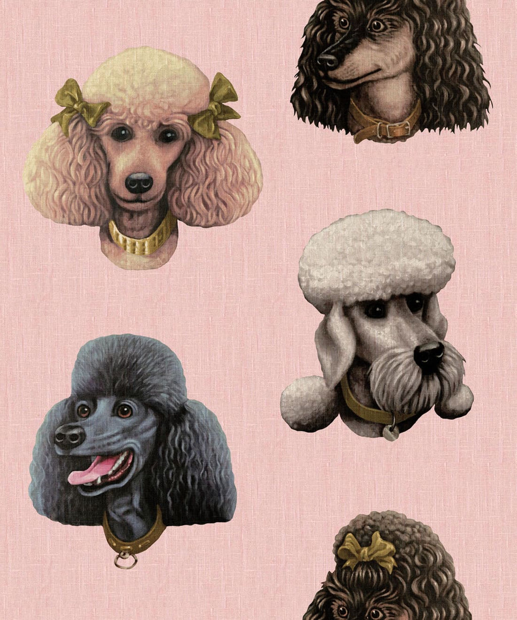 Poodle Parlour Wallpaper, Pink Paws