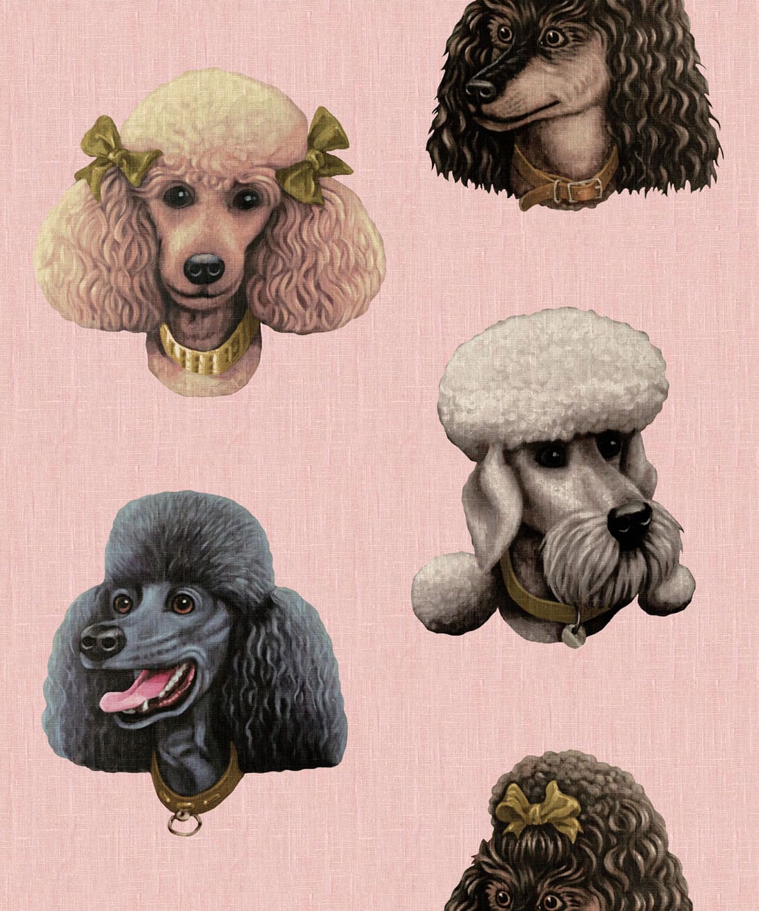 Poodle Parlour Wallpaper, Pink Paws