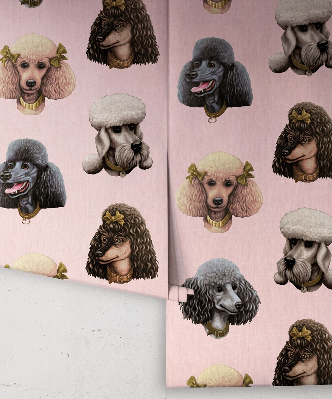 Poodle Parlour Wallpaper, Pink Paws