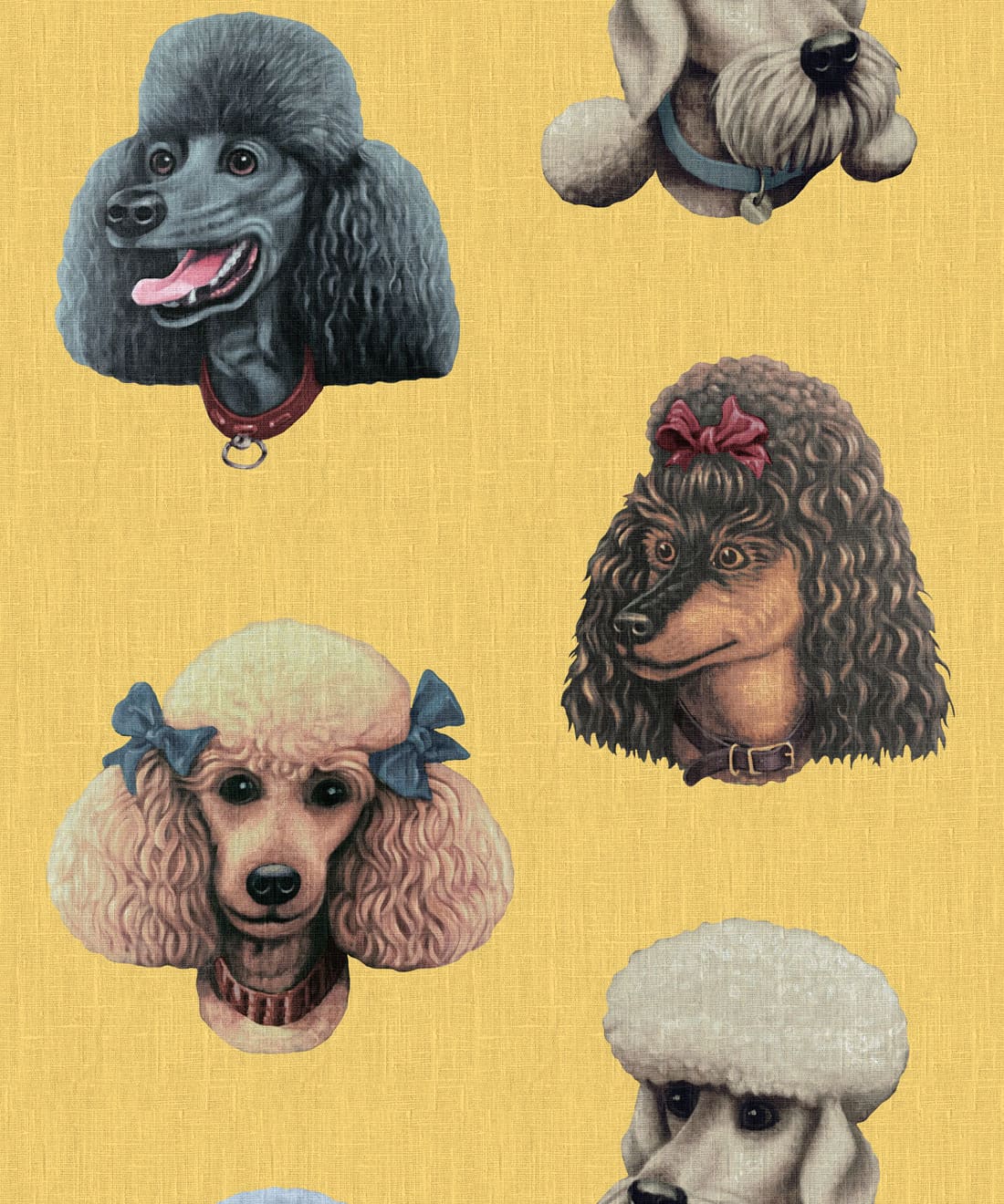 Poodle Parlour Wallpaper, Retro