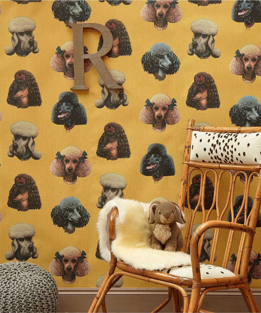 Poodle Parlour Wallpaper, Retro