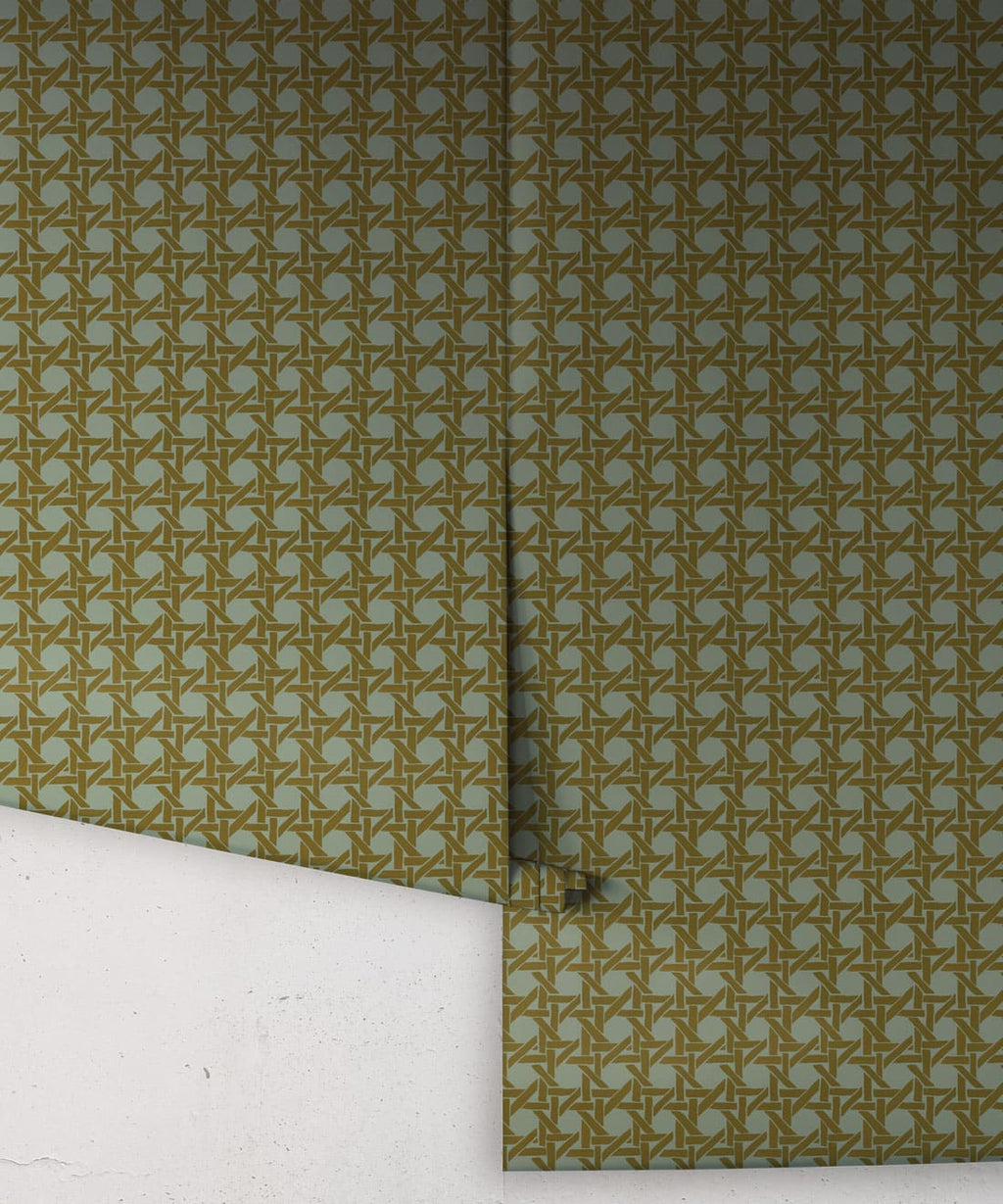 Rattan Wallpaper, Petrol