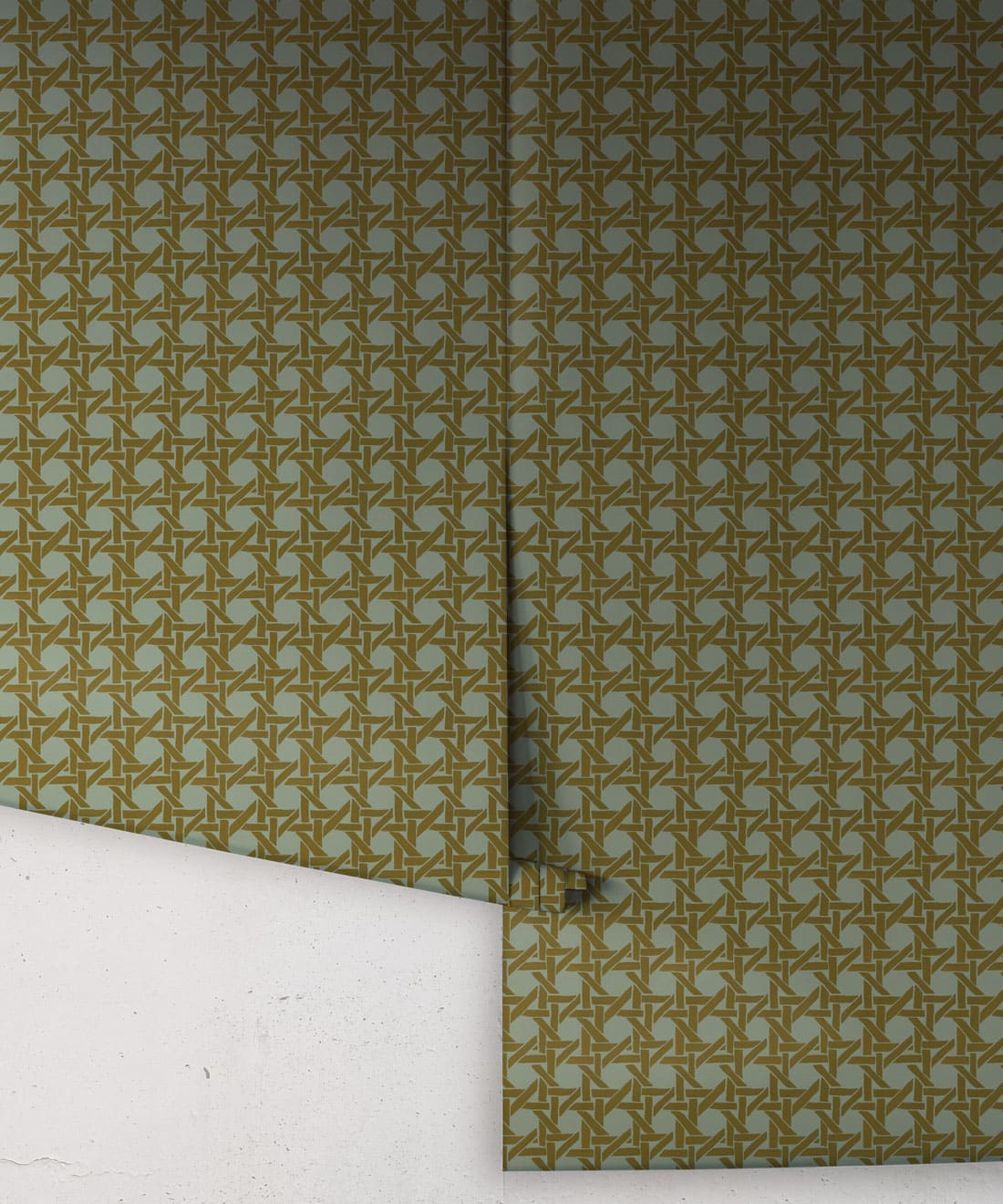 Rattan Wallpaper, Petrol