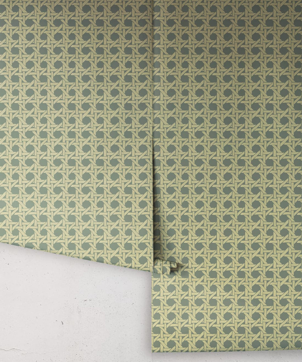 Rattan Wallpaper, Pistachio