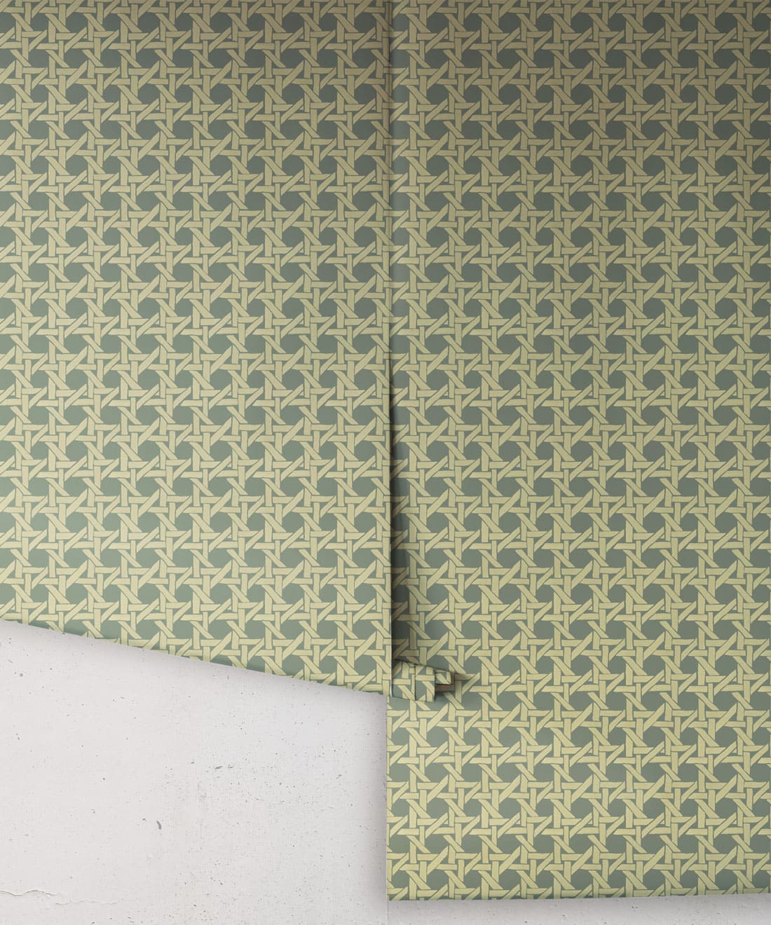 Rattan Wallpaper, Pistachio