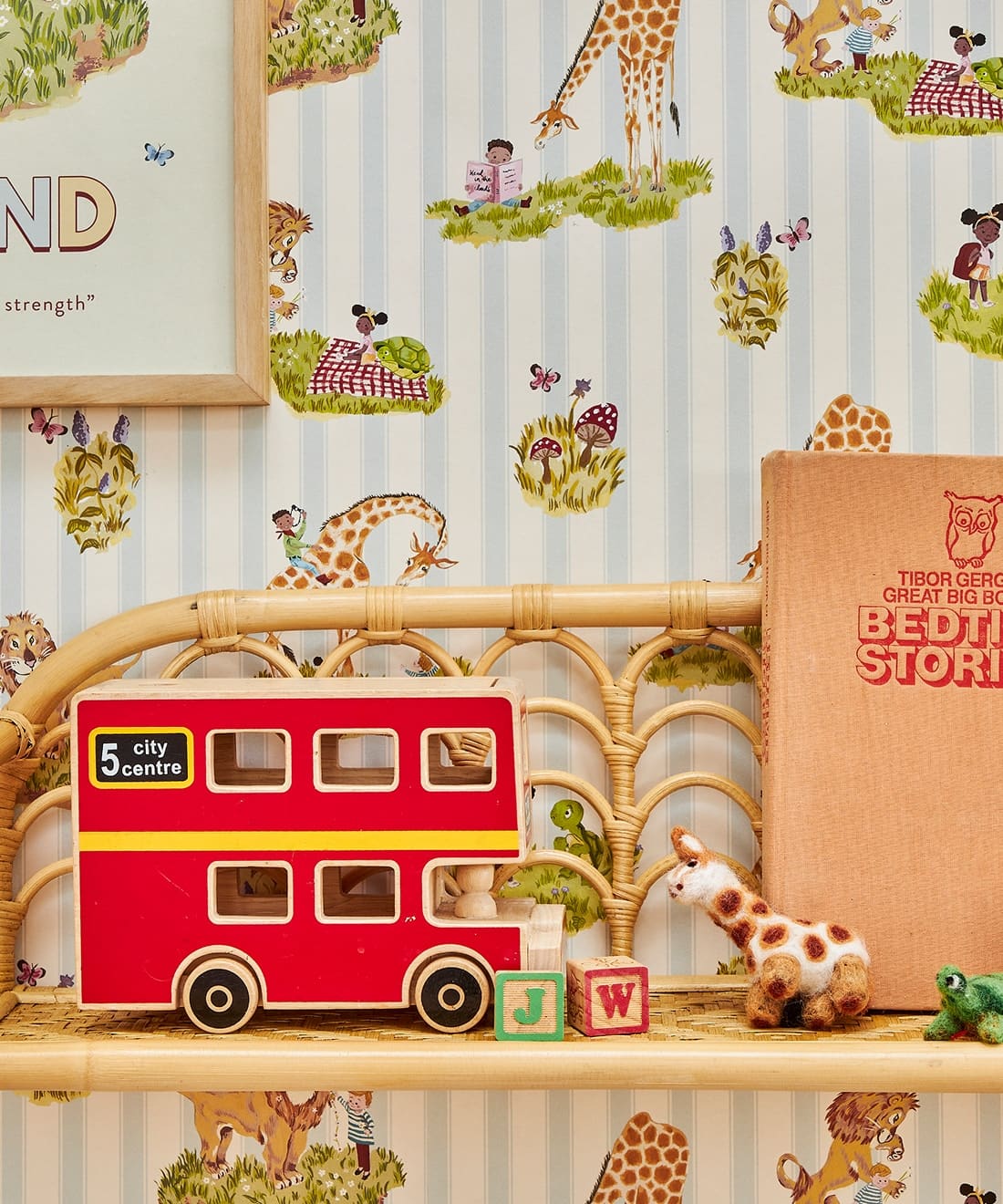 Story Time Wallpaper, Bluebell Stripe