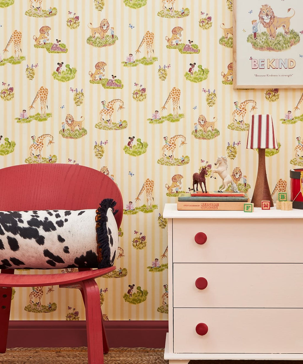 Story Time Wallpaper, Daisy Stripe