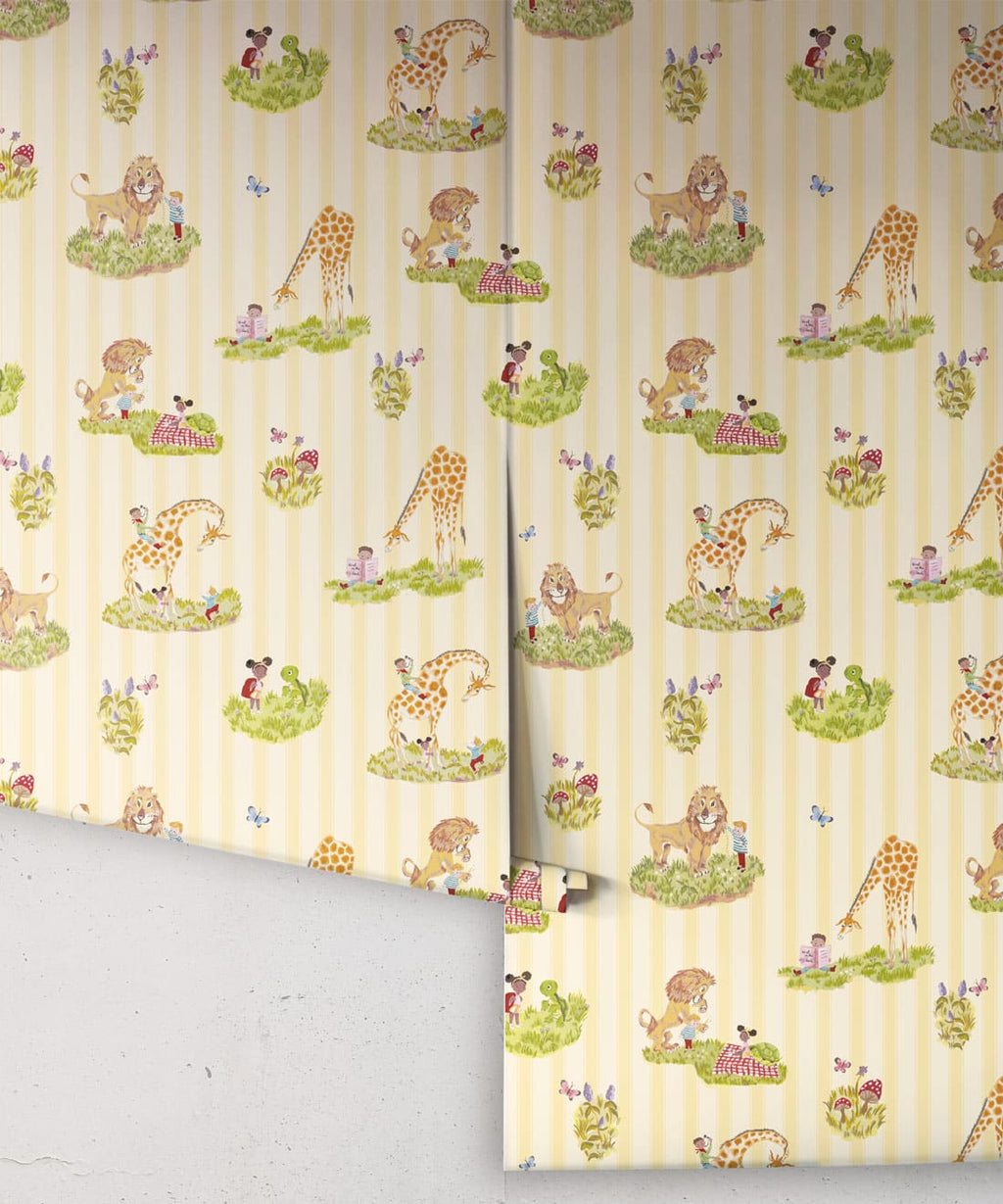 Story Time Wallpaper, Daisy Stripe