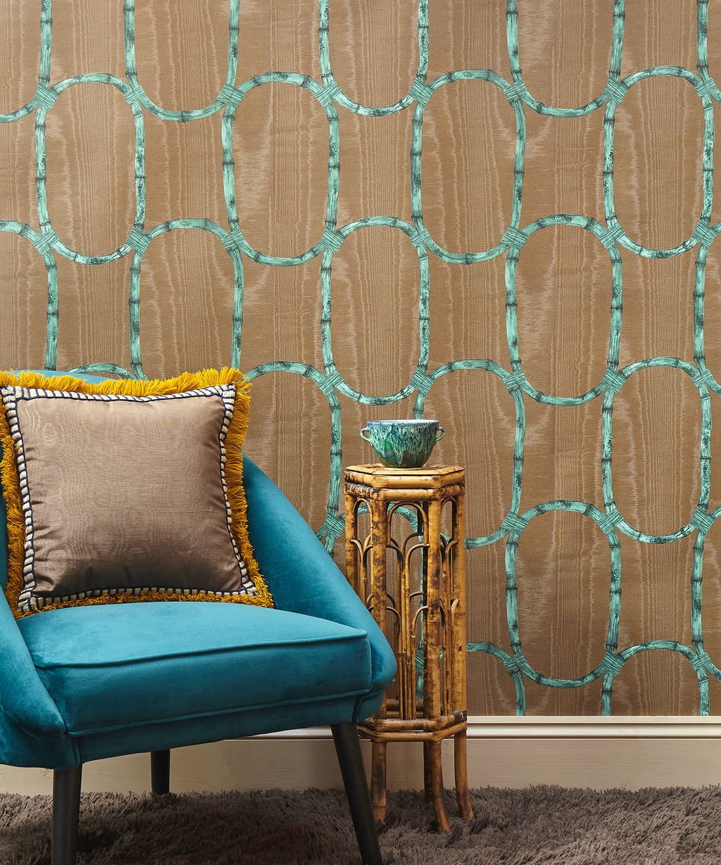 Tea Room Wallpaper, Walnut