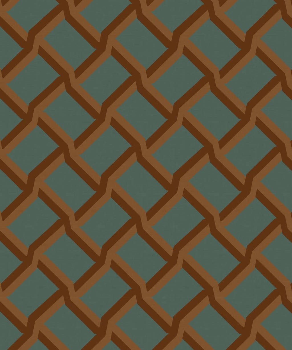 Vintage Trellis Wallpaper, Petrol