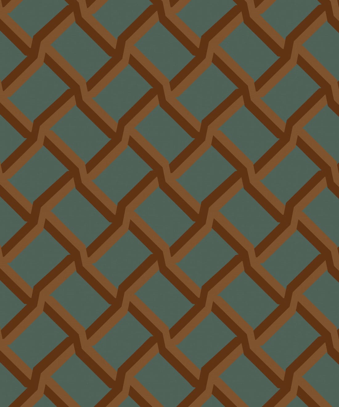 Vintage Trellis Wallpaper, Petrol