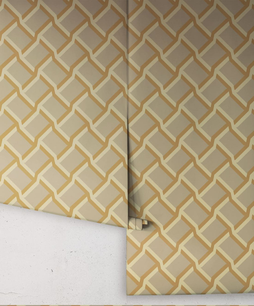 Vintage Trellis Wallpaper, Sepia