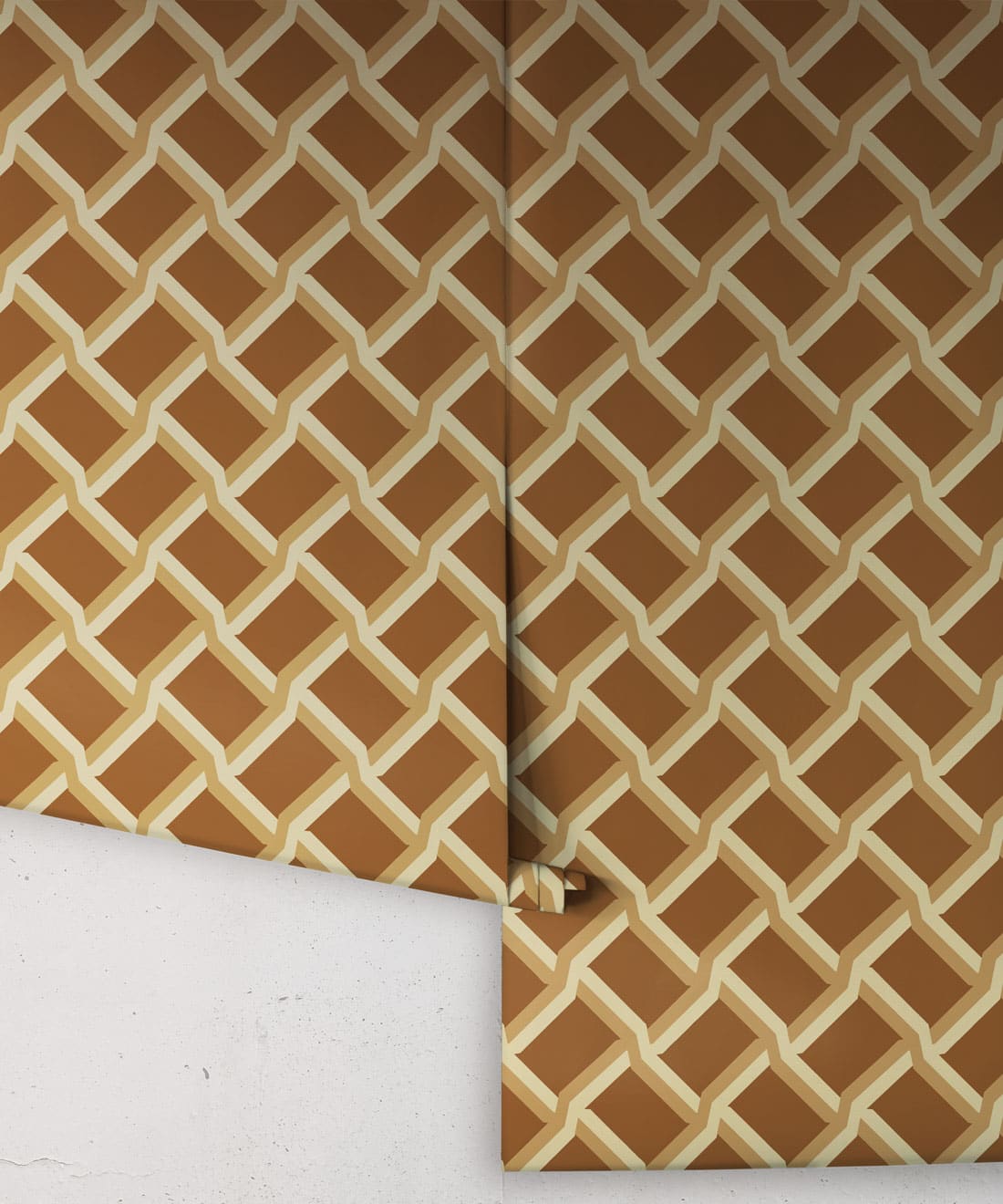 Vintage Trellis Wallpaper, Tan