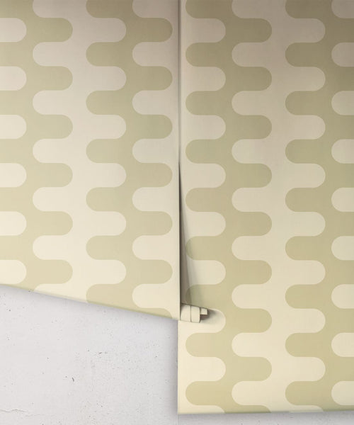 Papel pintado Olas, pistacho